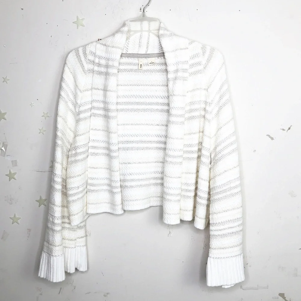 Anthropologie small Moth Mahalia beige knit kimono cardigan sweater
